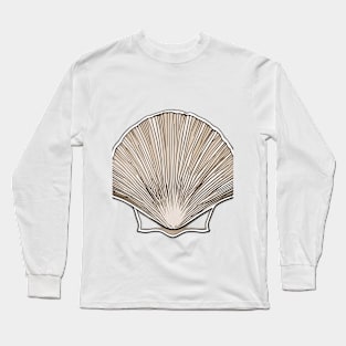 Elegant Seashell Illustration on Black Background No. 753 Long Sleeve T-Shirt